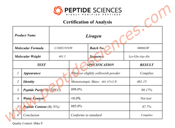 Livagen Peptide 20mg (Bioregulator)