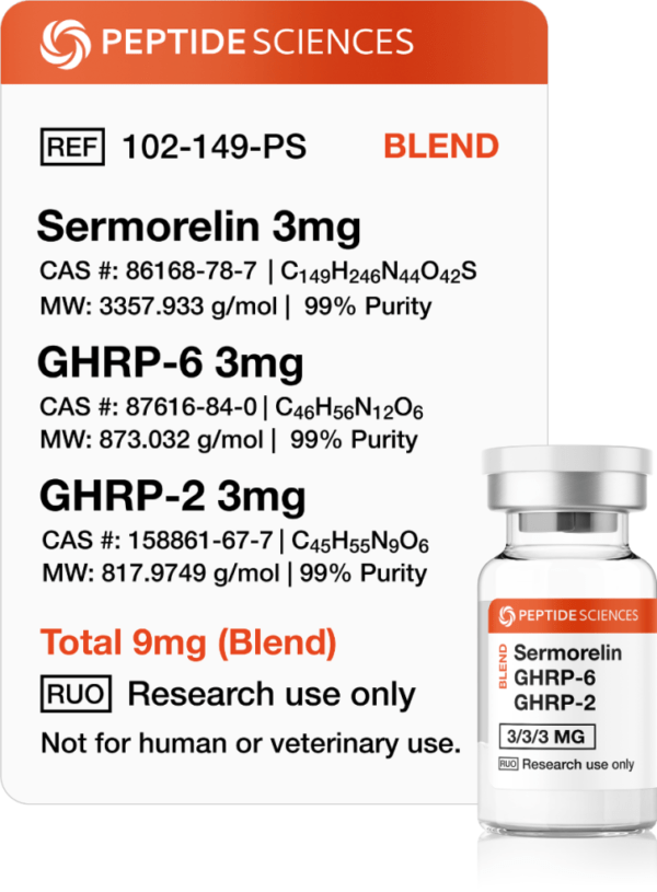 Sermorelin, GHRP-6, GHRP-2 9mg (Blend)